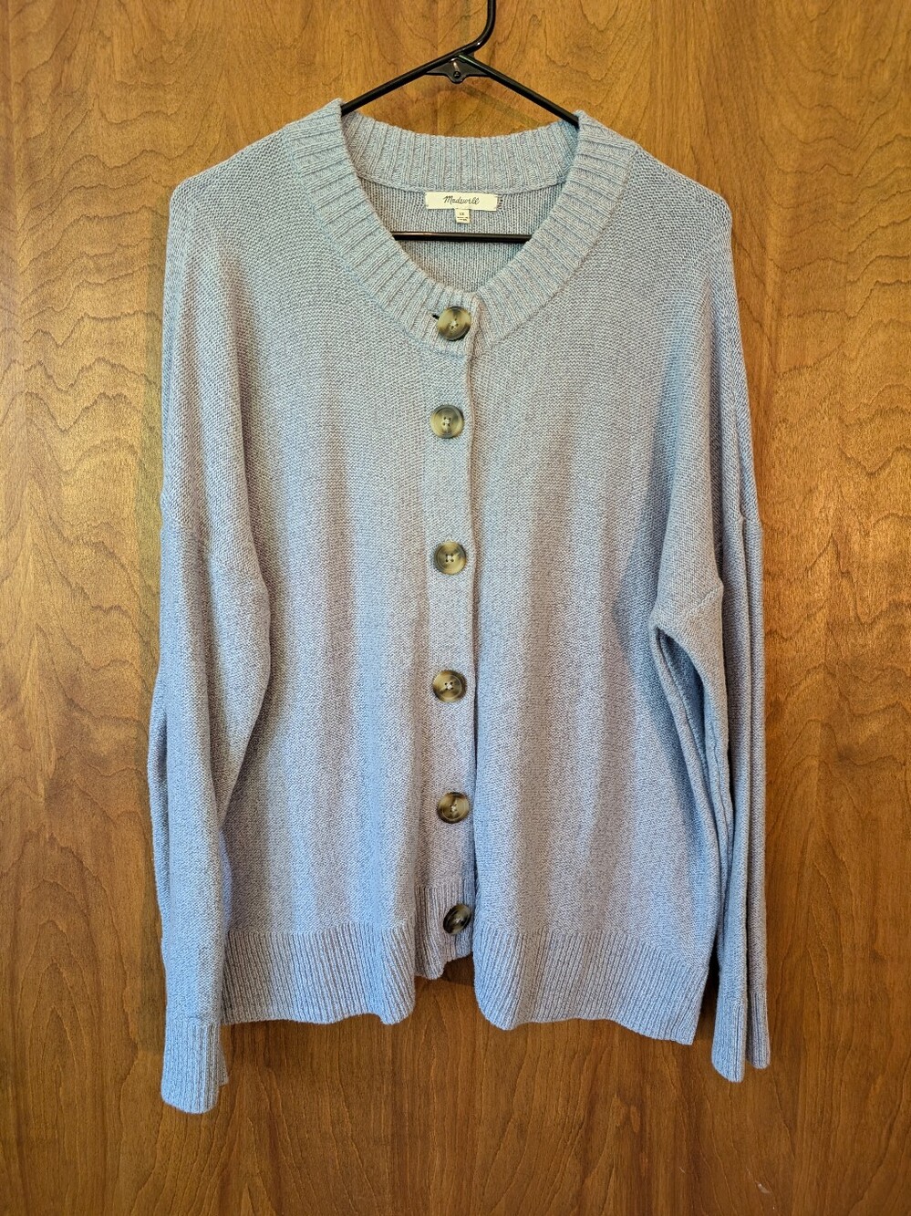 Madewell Broadway Cardigan Sweater in Marled Ocean 1X